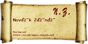 Novák Zénó névjegykártya