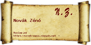 Novák Zénó névjegykártya